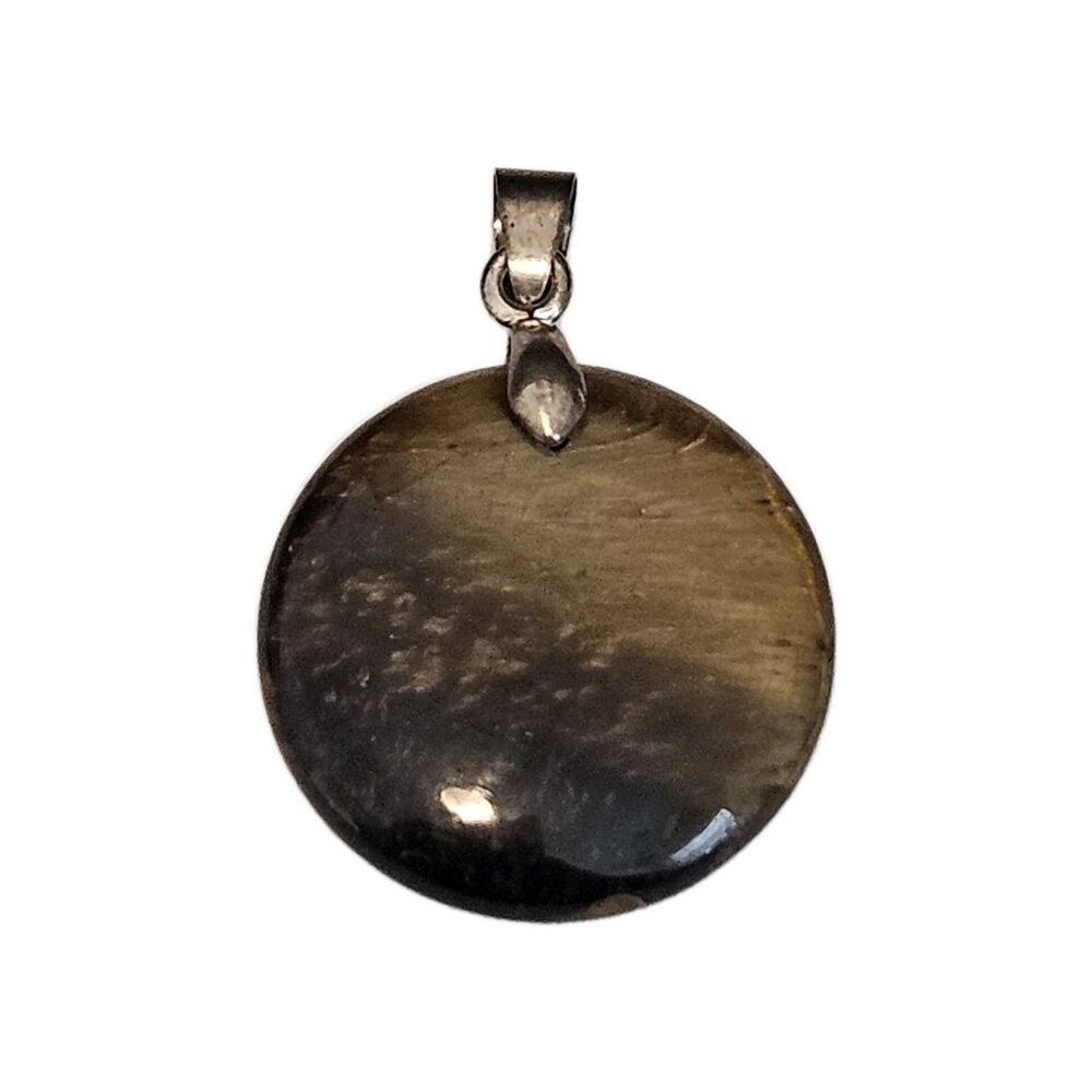 Tigers Eye Jasper 1.5" Round Necklace Pendant